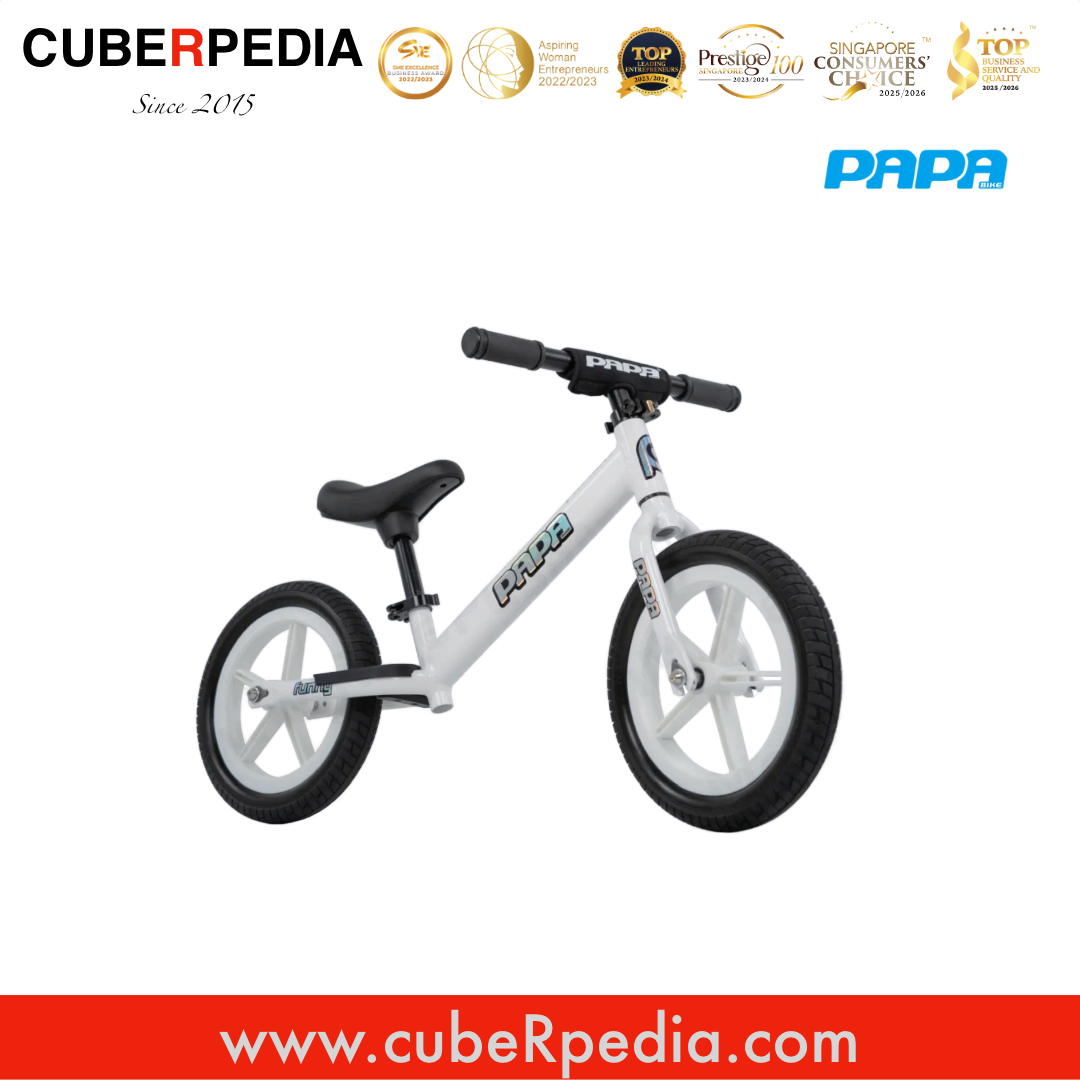Papa Bike Funny 12” - White