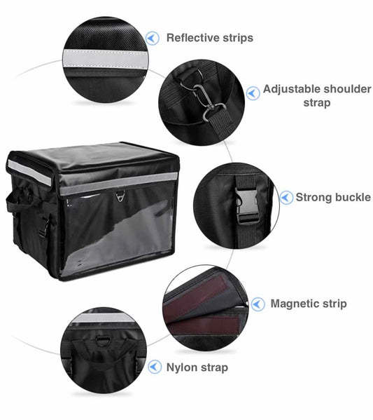 Thermal Bag with Magnetic Strap for Food Delivery - 62L