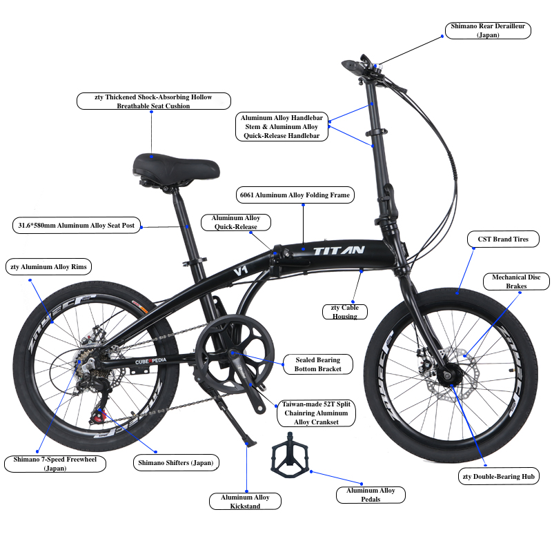 TITAN V1 2024 Edtition with 7 Speed - Black