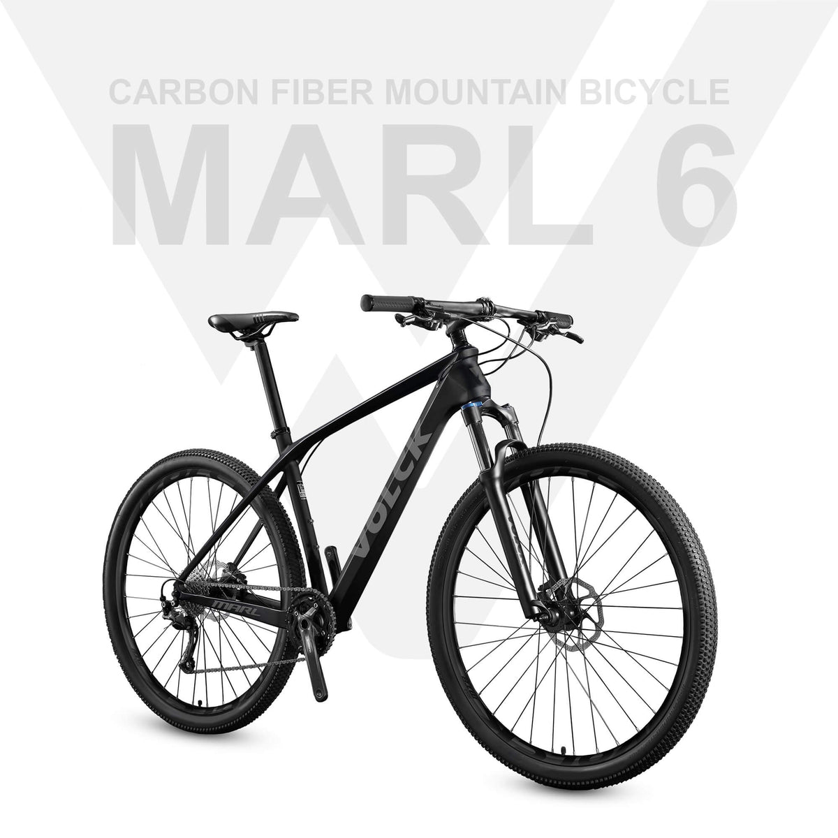 VOLCK Marl 6 Carbon Fiber Mountain Bike (27.5" x 19") - Black/Grey