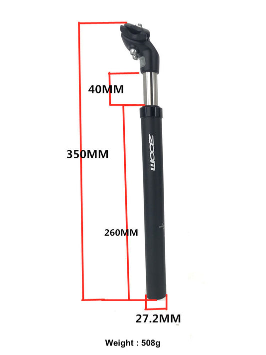 ZOOM Suspension Bicycle Seatpost 27.2 - Red