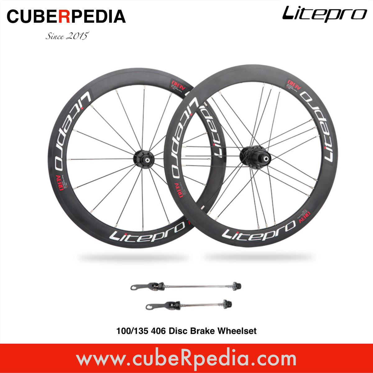 LitePro AERO Loud Hub WheelSet - 100/135 406 disc brake