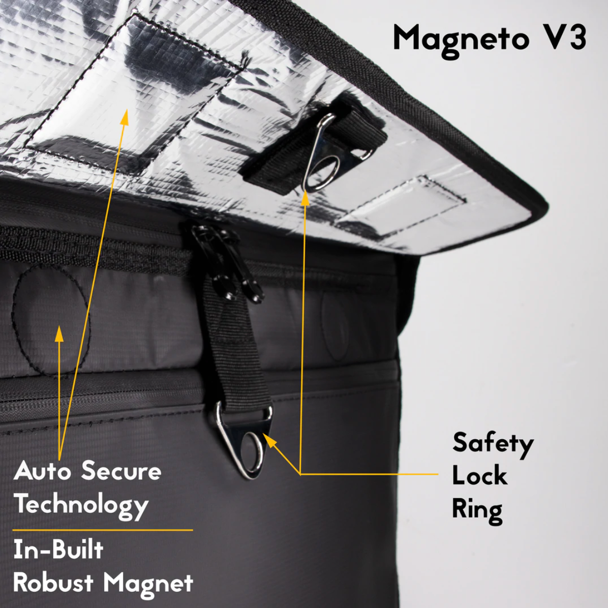 MFC 62L MAGNETO V3 Series Magnetic and Zip with Lock Ring Sling Food Delivery Thermal Bag