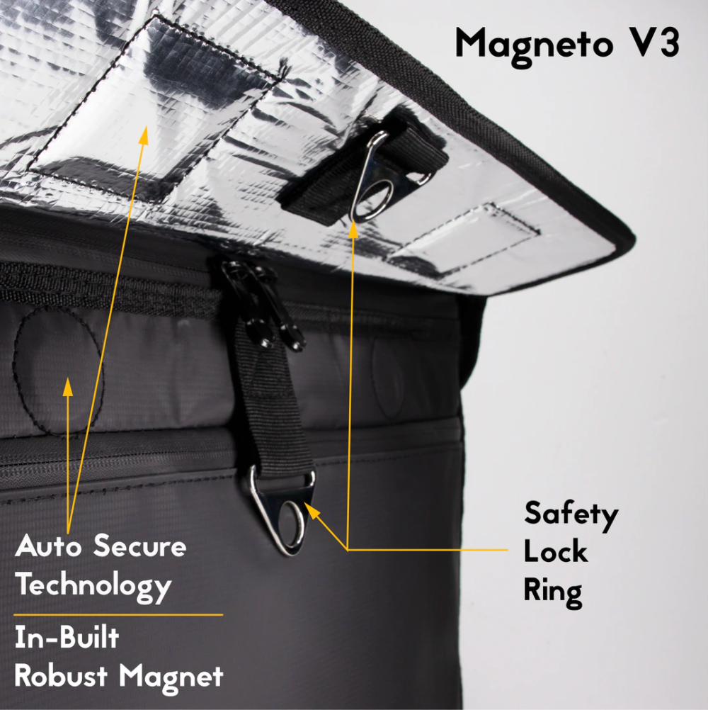 MFC 48L MAGNETO V3 Series Magnetic and Zip with Lock Ring Sling Food Delivery Thermal Bag
