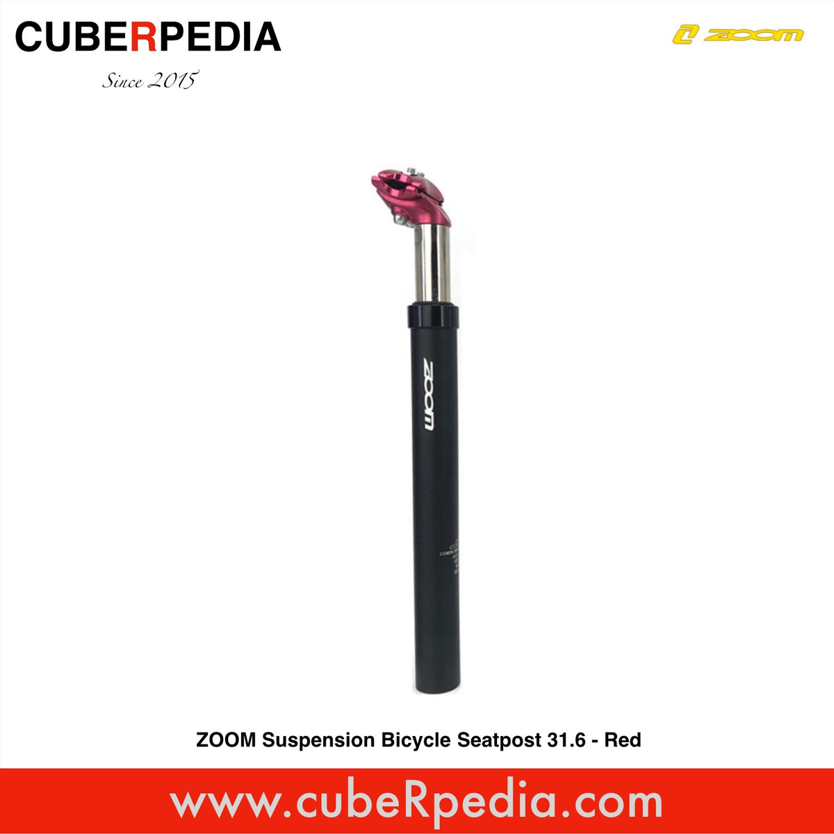 ZOOM Suspension Bicycle Seatpost 31.6 - Red