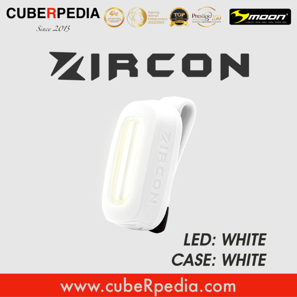Moon ZIRCON Bicycle Running Sports Versatile Lights - White