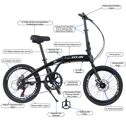 TITAN V1 2024 Edtition with 7 Speed - Black
