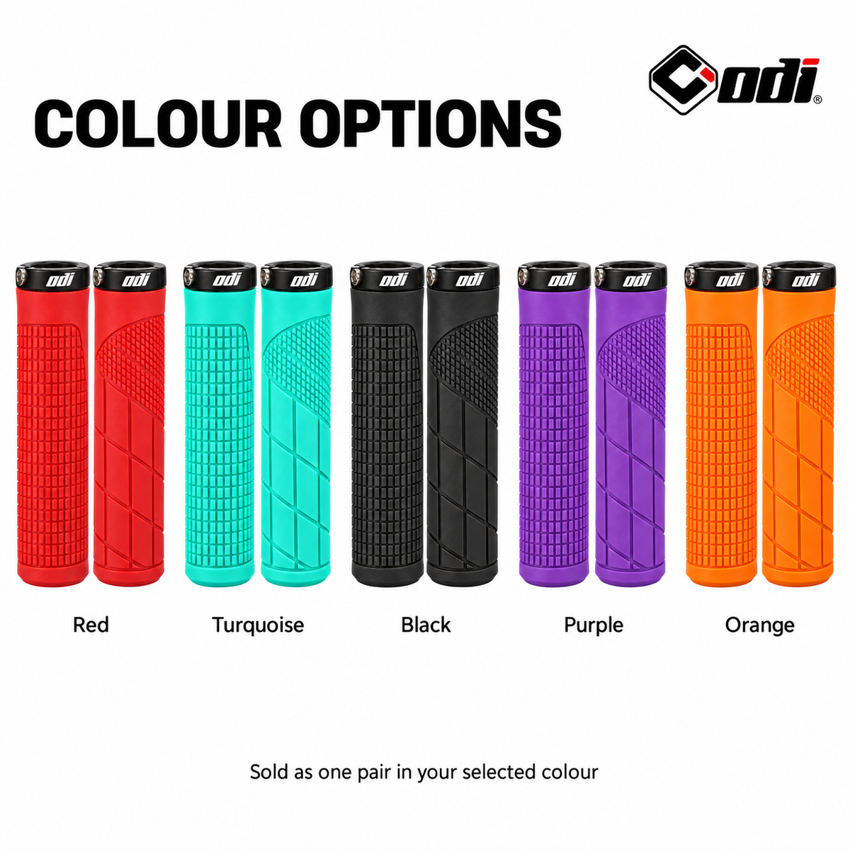 ODI OG-10 available colours: Red, Turquoise, Black, Purple and Orange