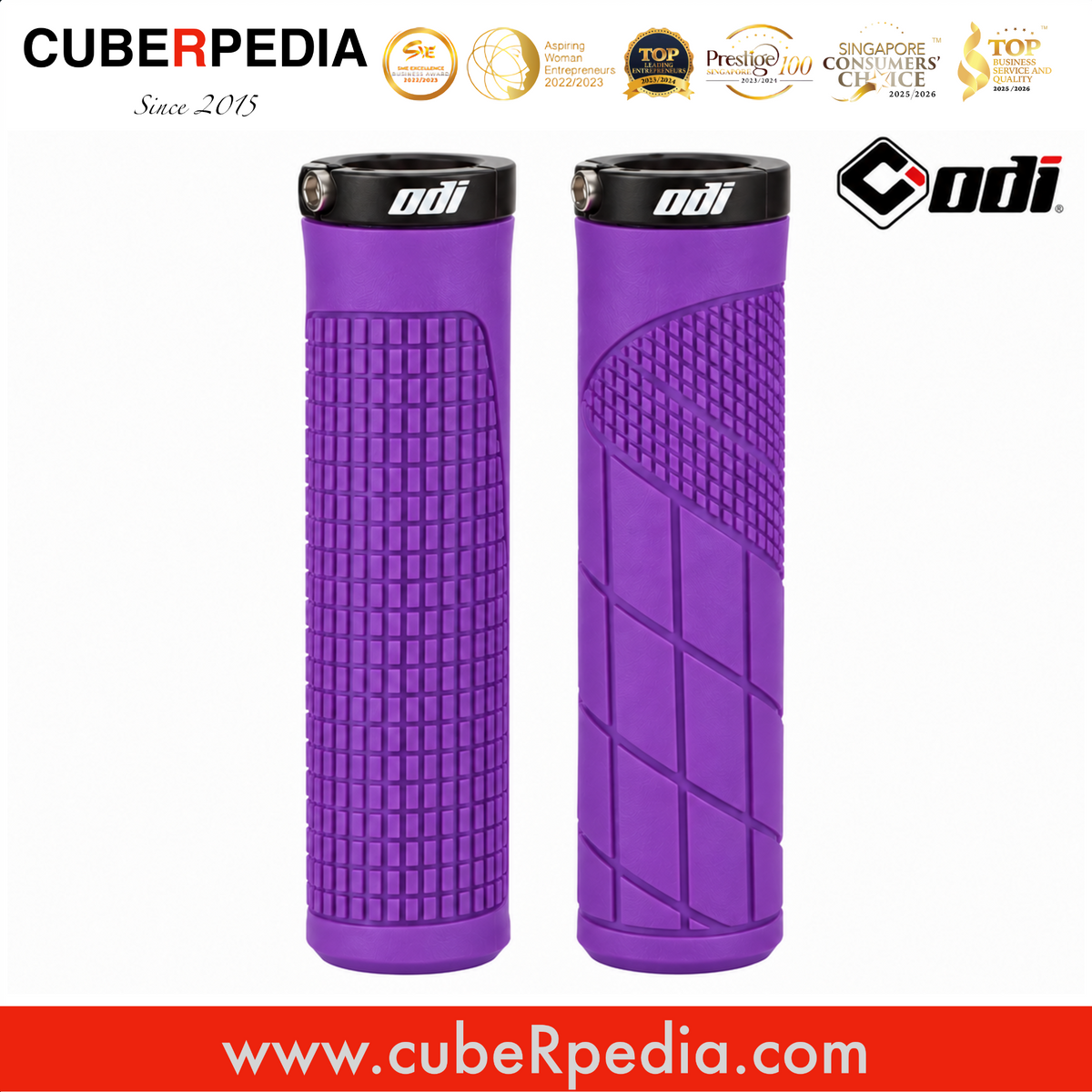 ODI OG-10 lock-on grip in Purple, one pair