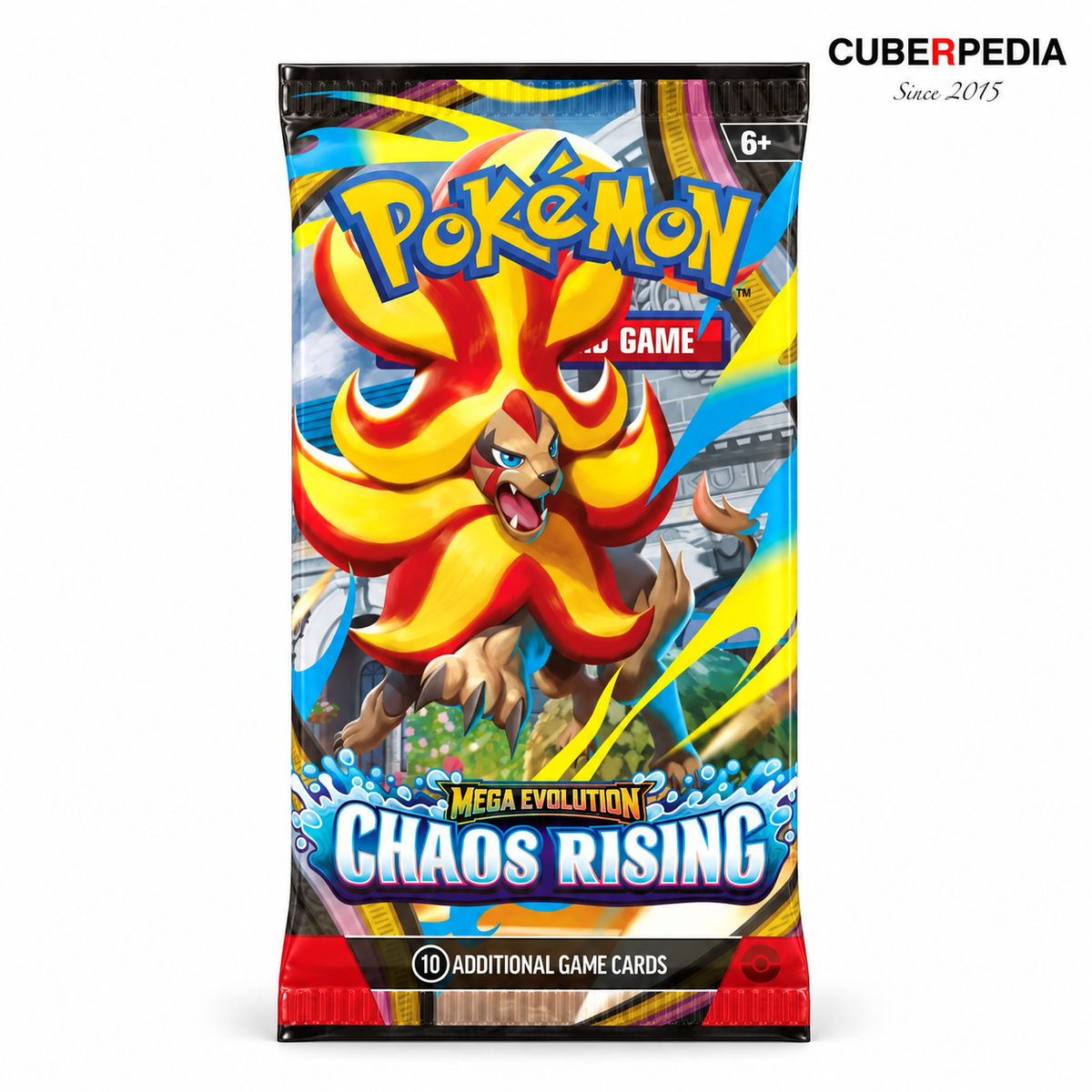 English Pokémon TCG Mega Evolution—Chaos Rising loose foil booster pack, representative artwork
