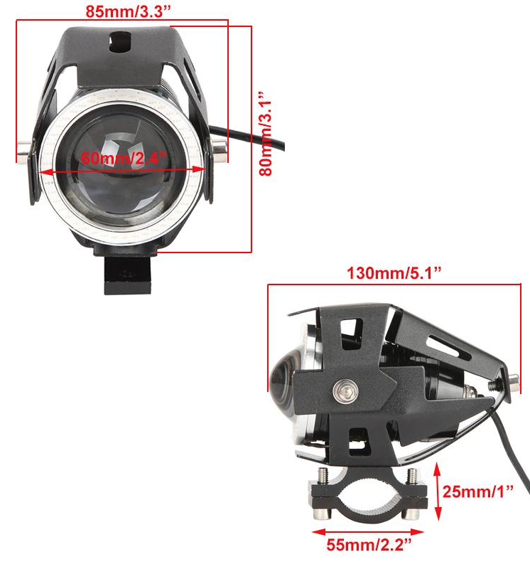 U7 Angel Eye Cree LED Light - White Double