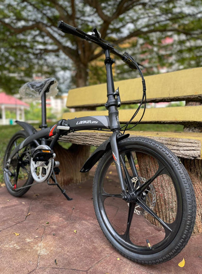 LANKELEISI Foldable Bicycle Grey